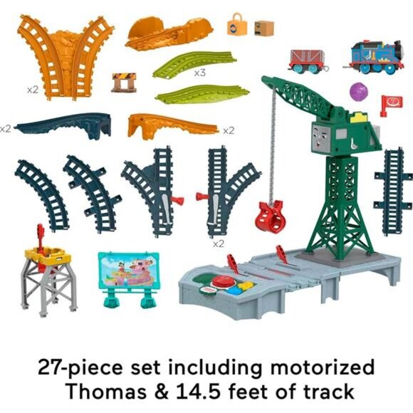 Thomas & Friends Motorized Train Set, Talking Cranky Delivery Set, Talking - Picture 5 of 7